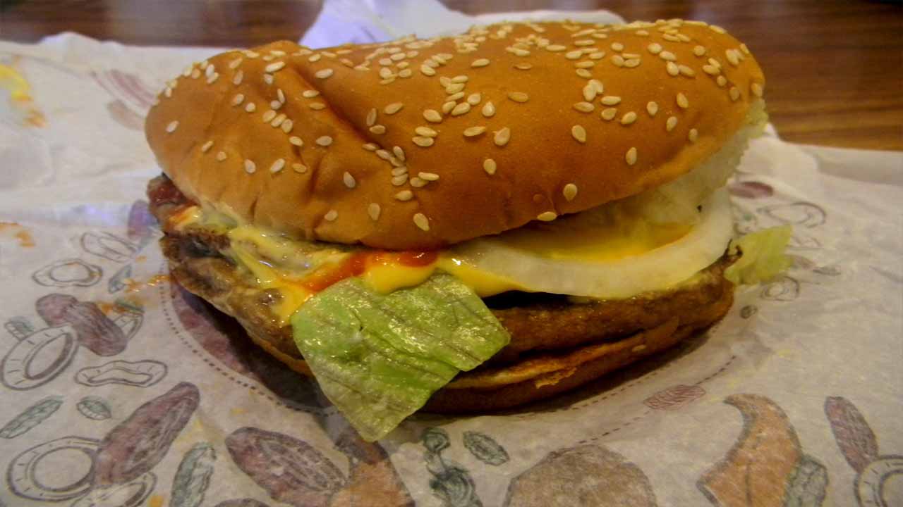 Counting Calories In Burger King Double Whopper With Cheese