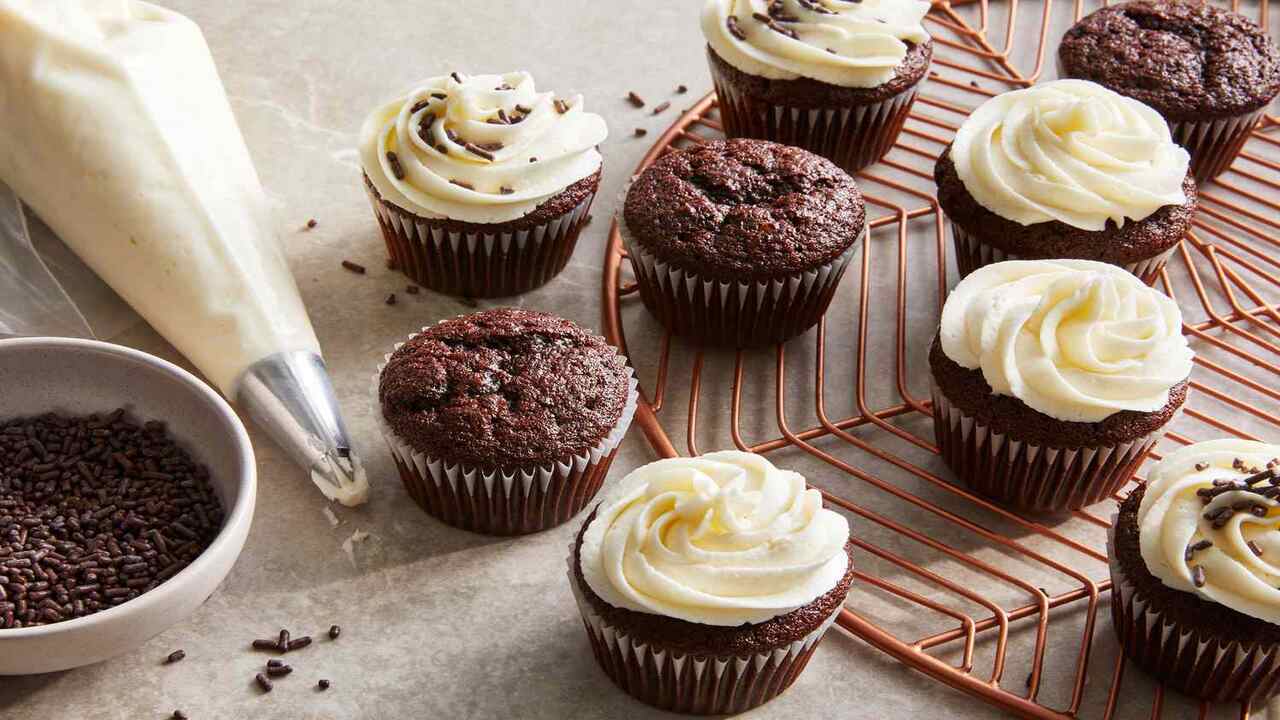 Sprinkle Some Additional Choco Chips On Top Of Each Cupcake For Added Flavour And Presentation