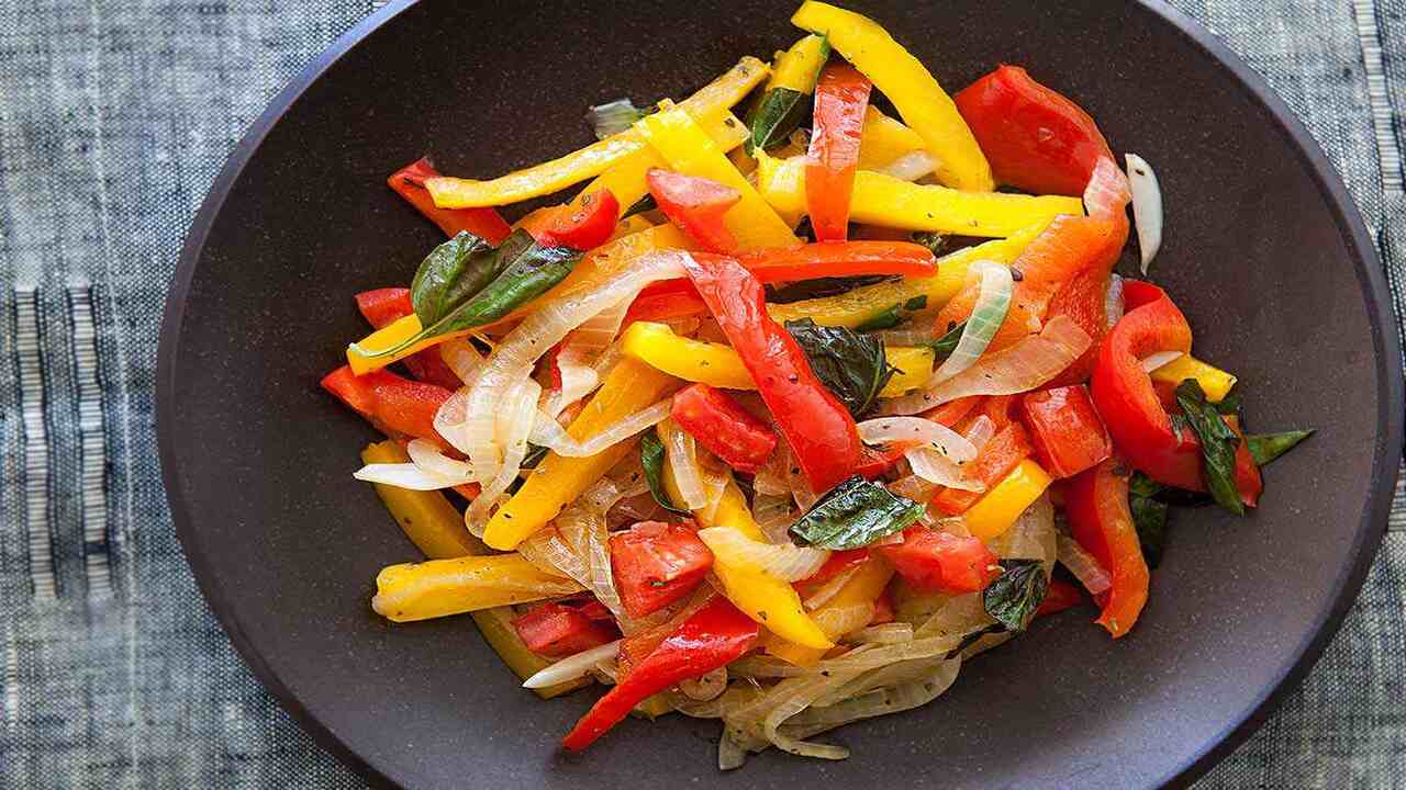 Stir In Chopped Green Onions And Bell Peppers