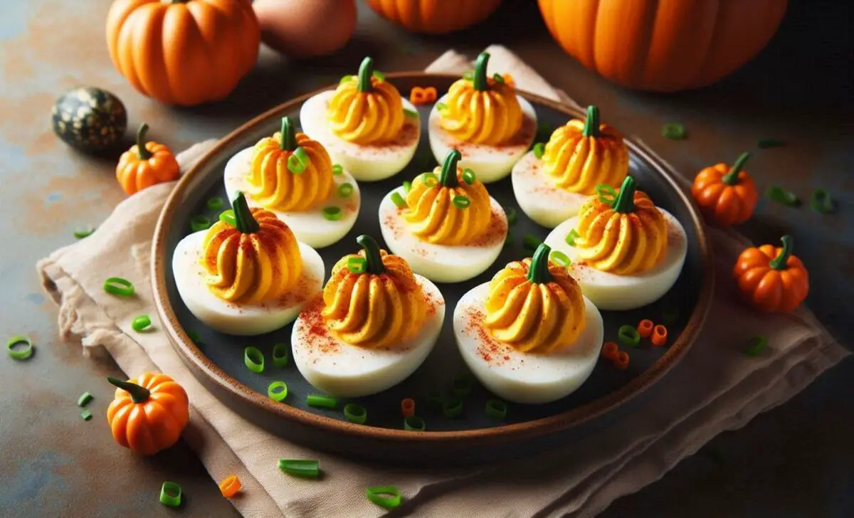 Pumpkin Deviled Eggs