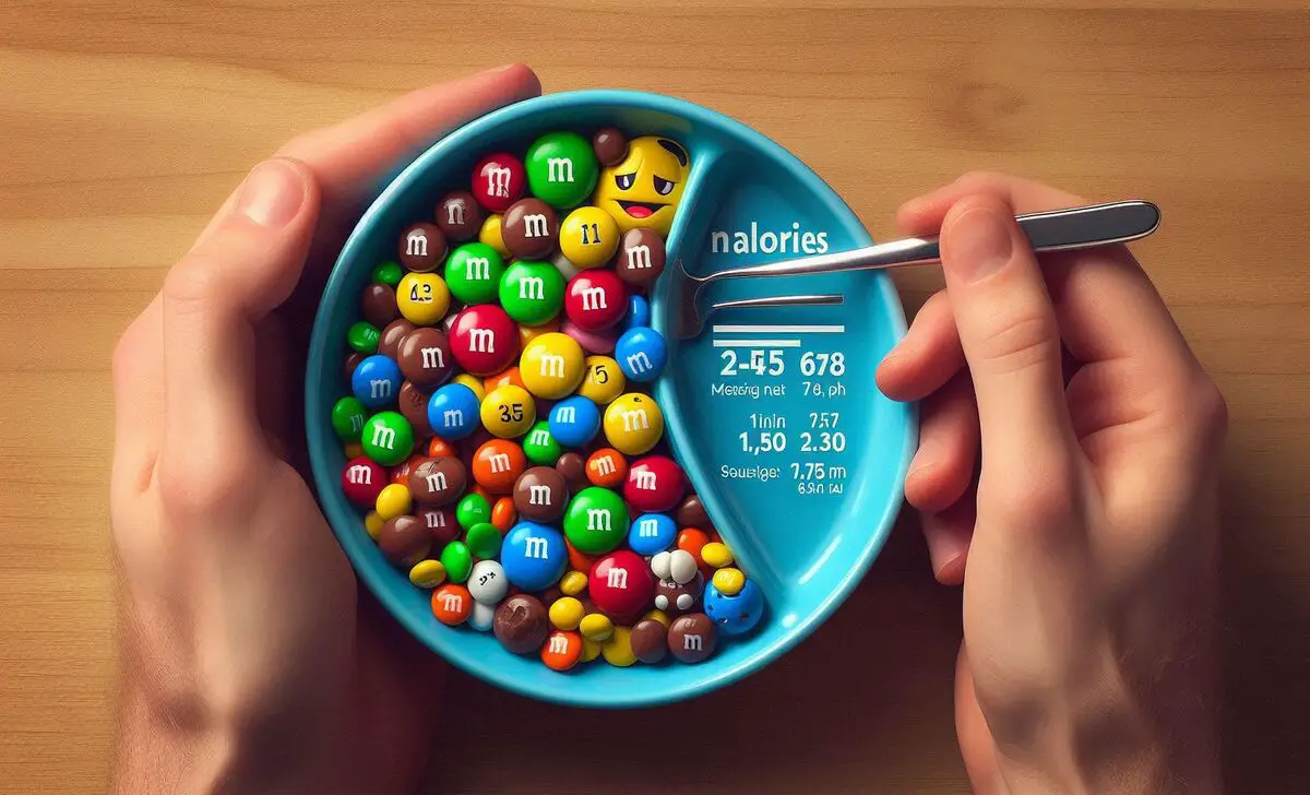 Remaining Calories In M&M Minis according to Serving Sizes