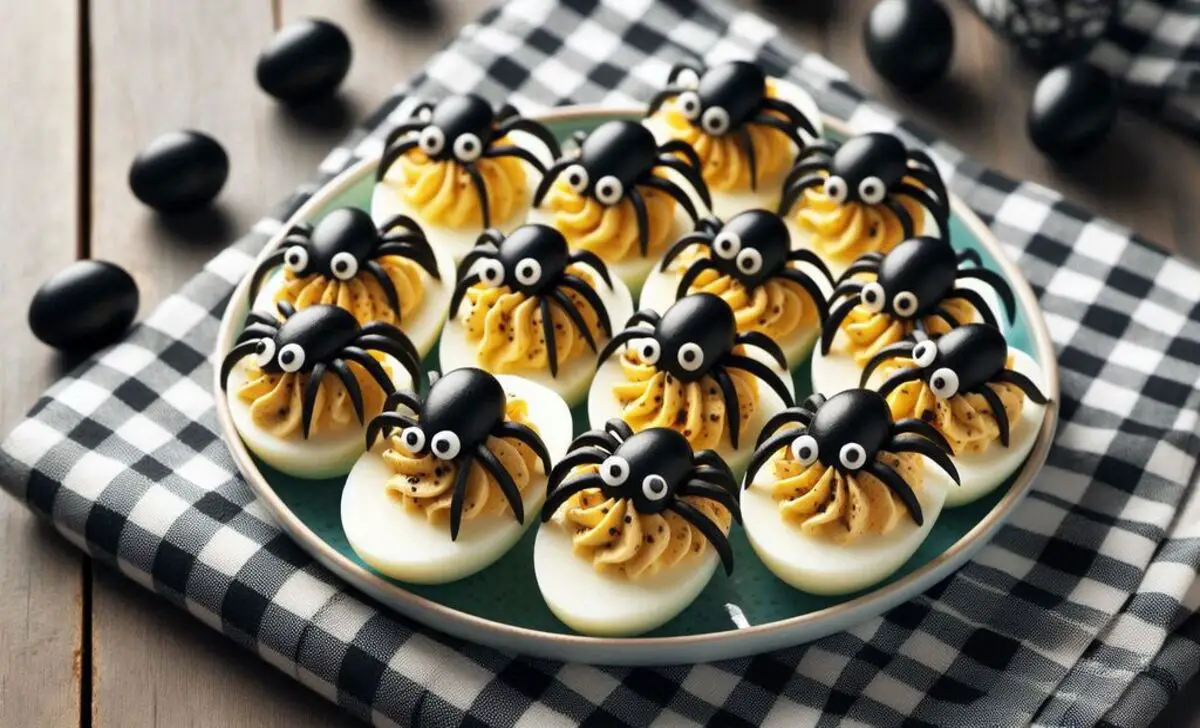 Spider Deviled Eggs