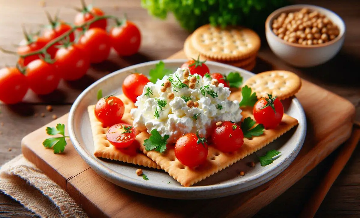 Cottage Cheese And Whole Grain Crackers