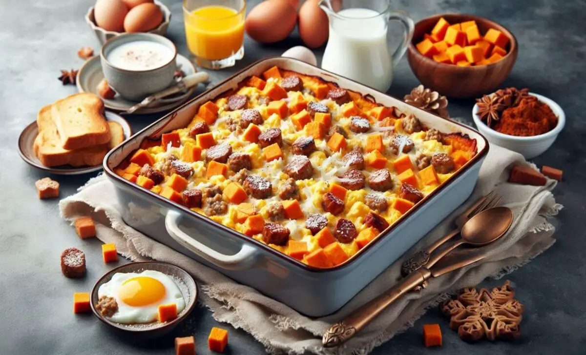 Sweet Potato And Sausage Breakfast Casserole