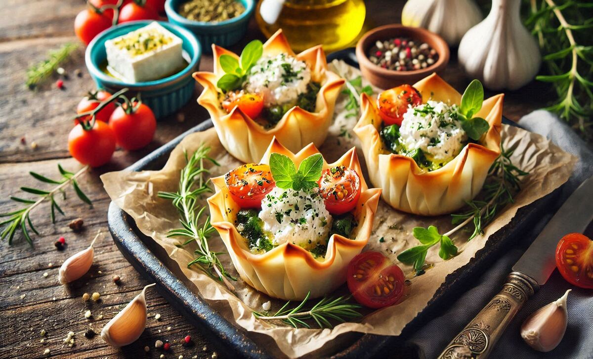 hyllo Cups With Goat Cheese And Herbs