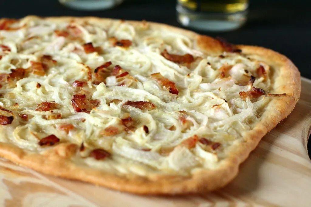 Alsatian tarte flambée