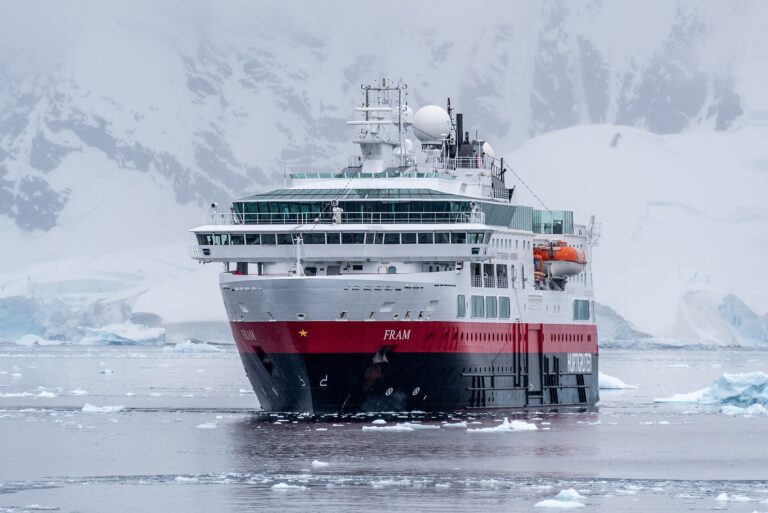 Expedition ship in Antarctica