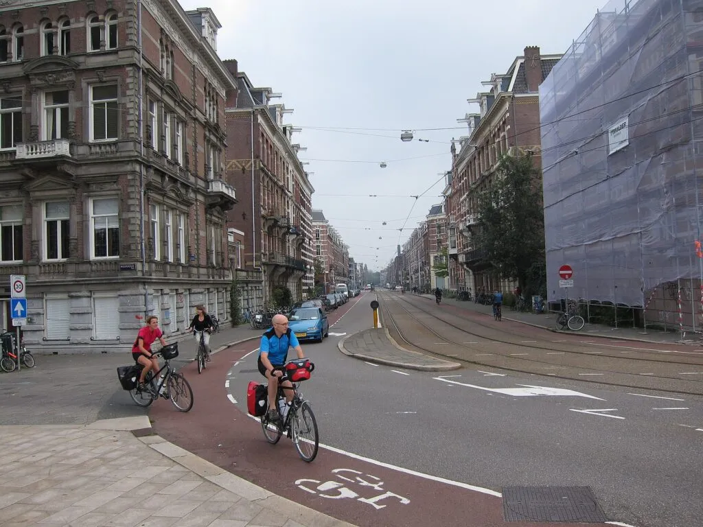 Bicycle tour through a European city