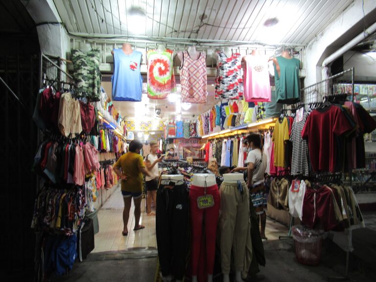 Night market food stalls