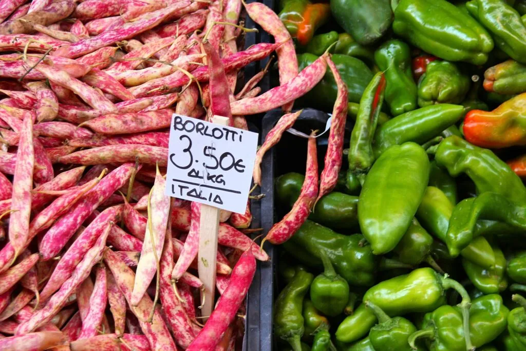 Shopping at a local food market