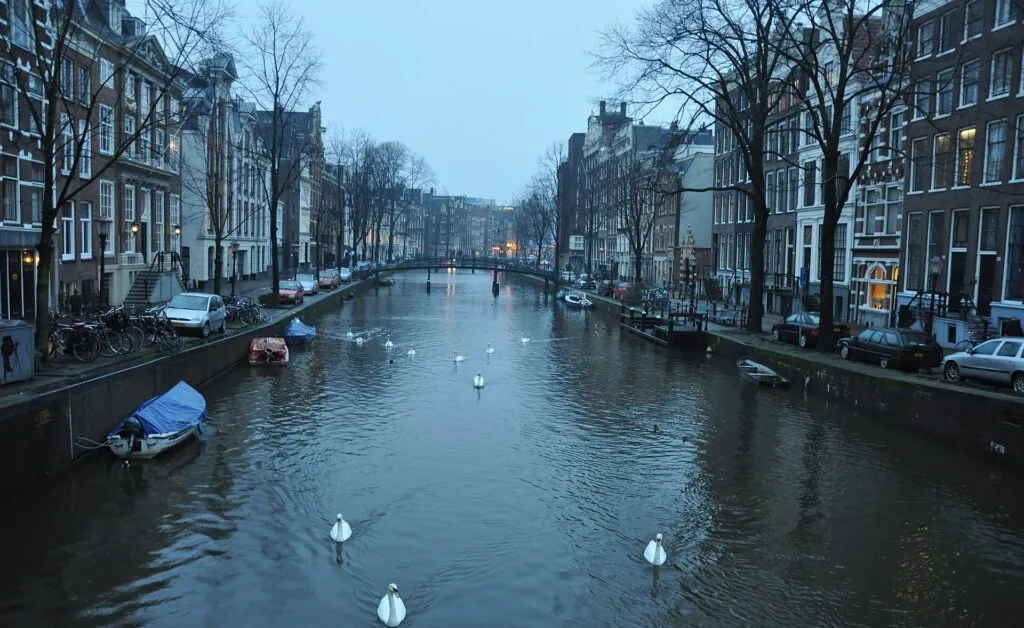 Canal boat in Amsterdam