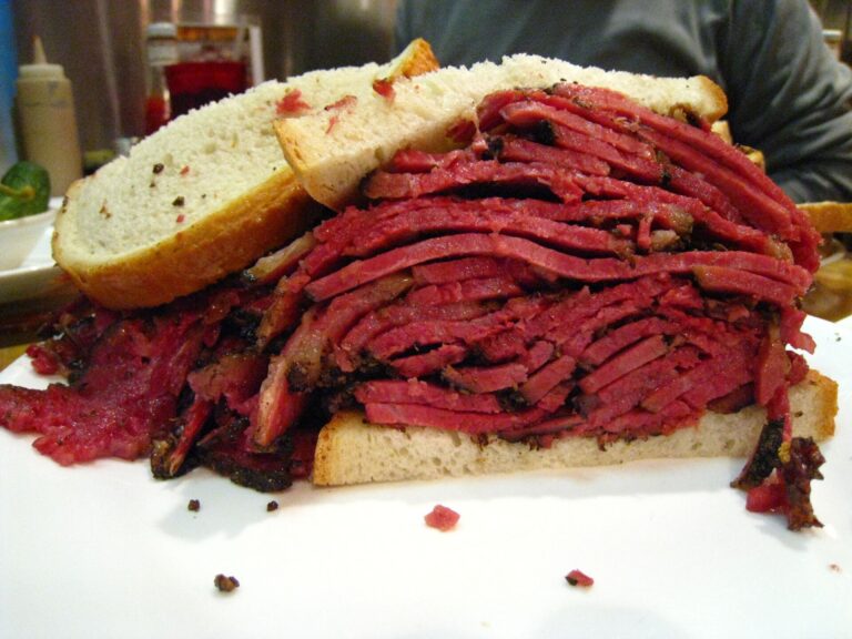 Pastrami sandwich at a New York deli