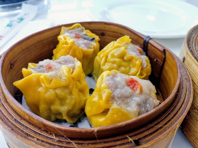 Cantonese dim sum in steamer baskets