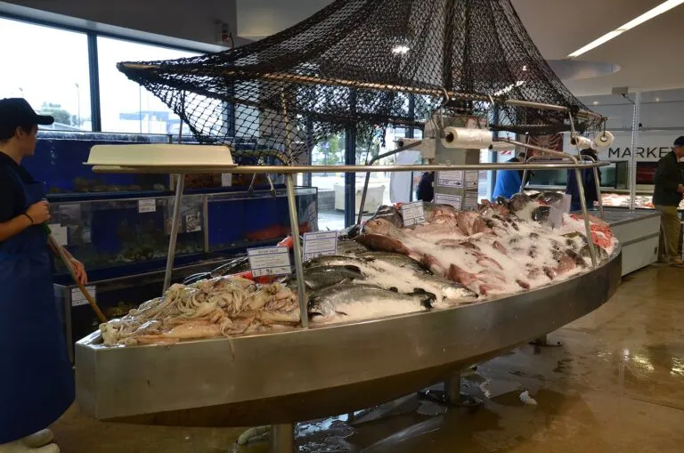 Fresh seafood at a fish market