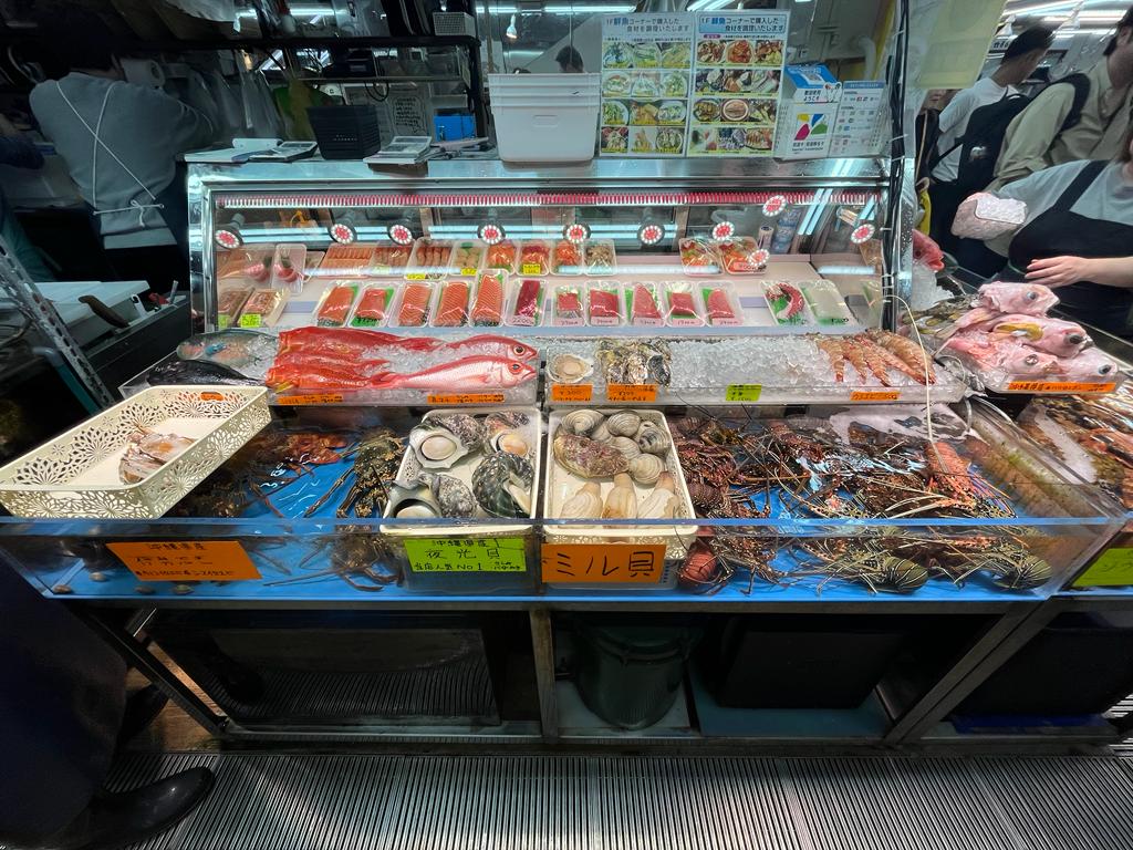 Food tourists at a market