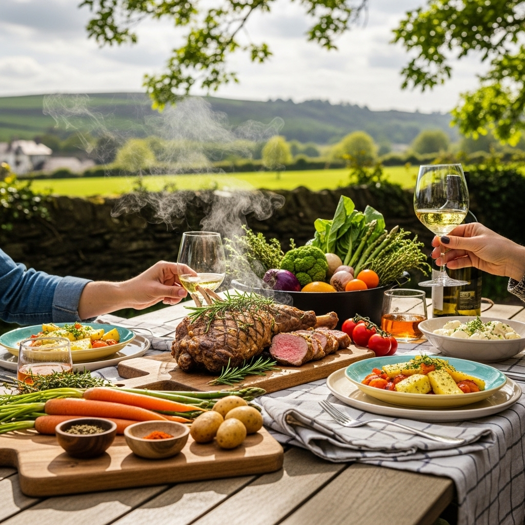 Generate an eye-catching, high-quality featured image for a blog post about: Welsh Lamb Trail: Essen