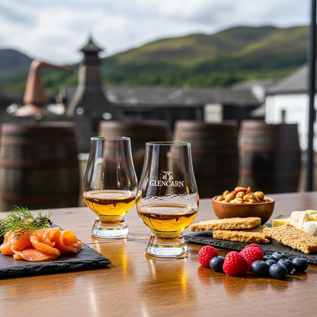 Generate an eye-catching, high-quality featured image for a blog post about: Whisky Distillery Tours