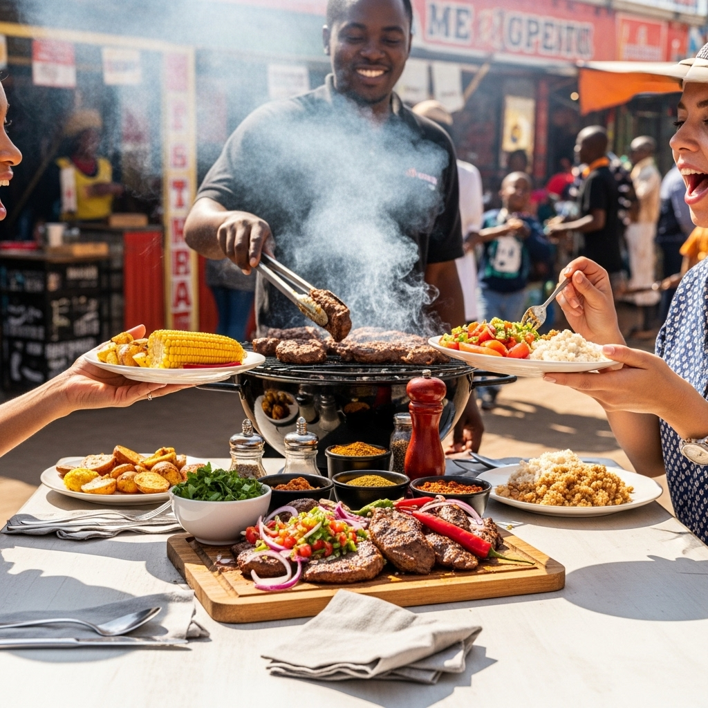 Generate an eye-catching, high-quality featured image for a blog post about: Windhoek Kapana Street