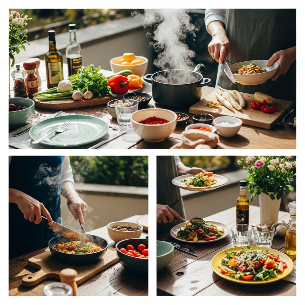 Generate an eye-catching, high-quality featured image for a blog post about: Woofing Food Experience