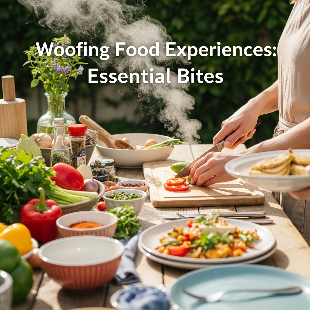 Generate an eye-catching, high-quality featured image for a blog post about: Woofing Food Experience
