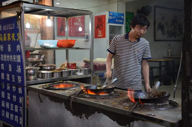Chinese Muslim (halal) food stall in Xi'an, China