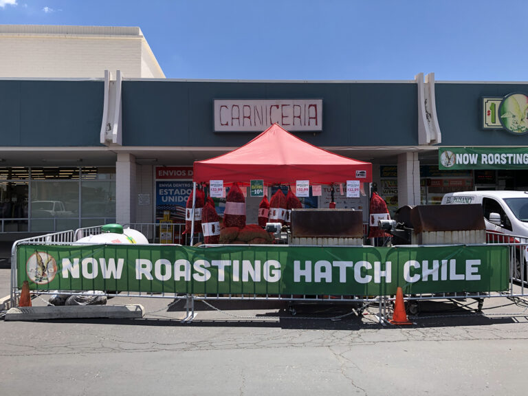 Roasting Hatch green chiles