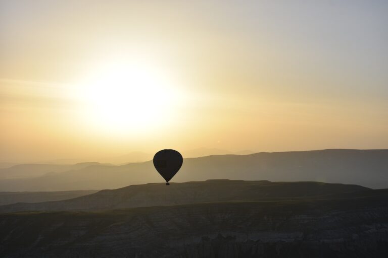 Hot air balloons at sunrise