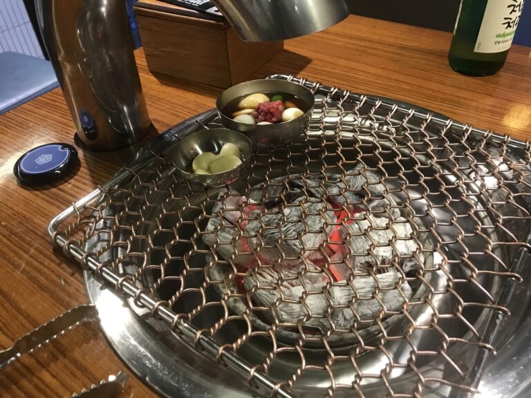 Korean barbecue grilling at the table