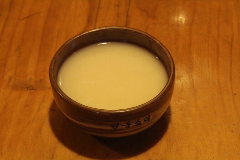 Bowl of Korean makgeolli