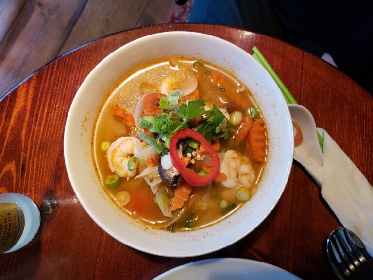 Bowl of tom yum soup