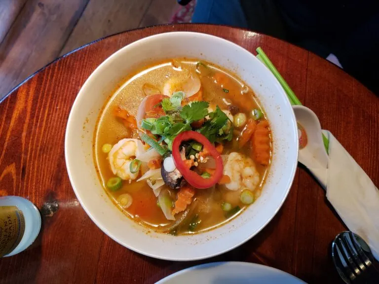 Bowl of tom yum soup