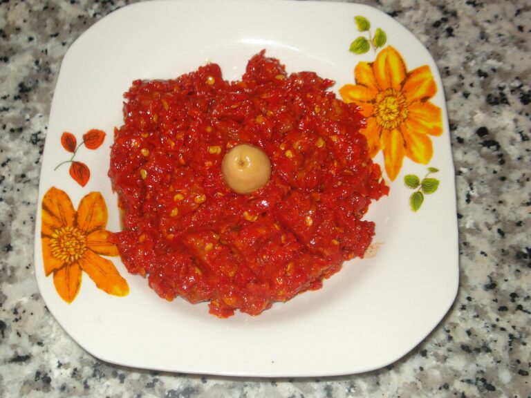 Bowl of harissa chili paste
